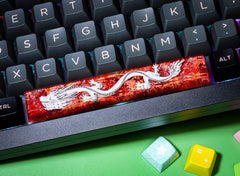 White Dragon Artisan Spacebar Keycap