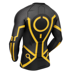 Yellow Circuits Uniform Tron Long Sleeve Rash Guard Compression