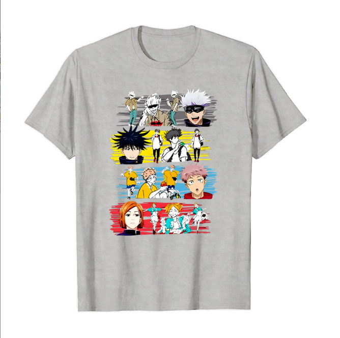 a t - shirt with a bunch of characters on it