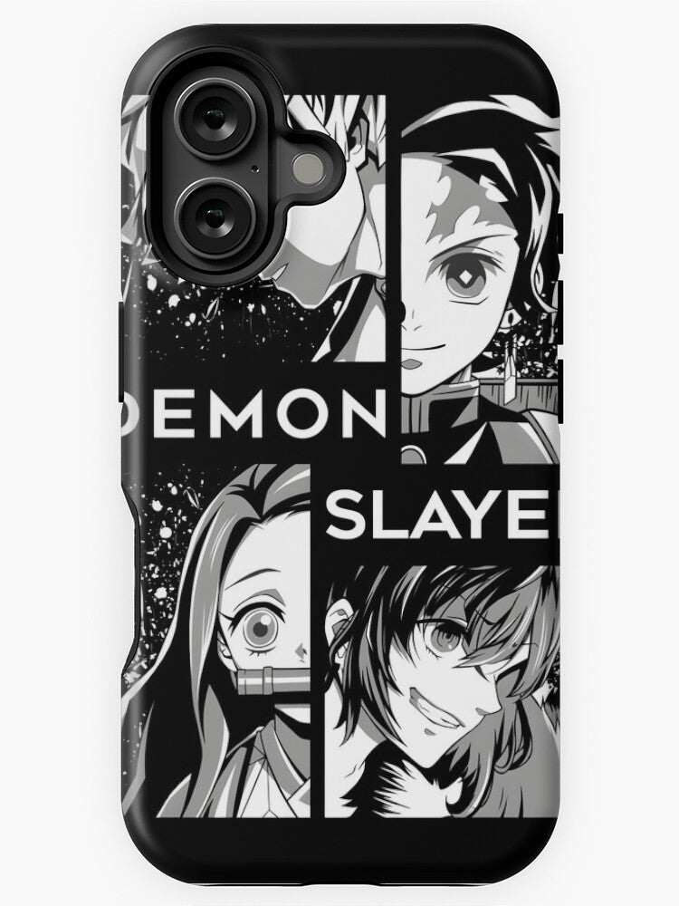 Nysekai "Demon Slayer Black and White Manga iPhone 11Pro-16Pro Tough Case