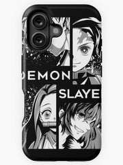 Nysekai "Demon Slayer Black and White Manga iPhone 11Pro-16Pro Tough Case
