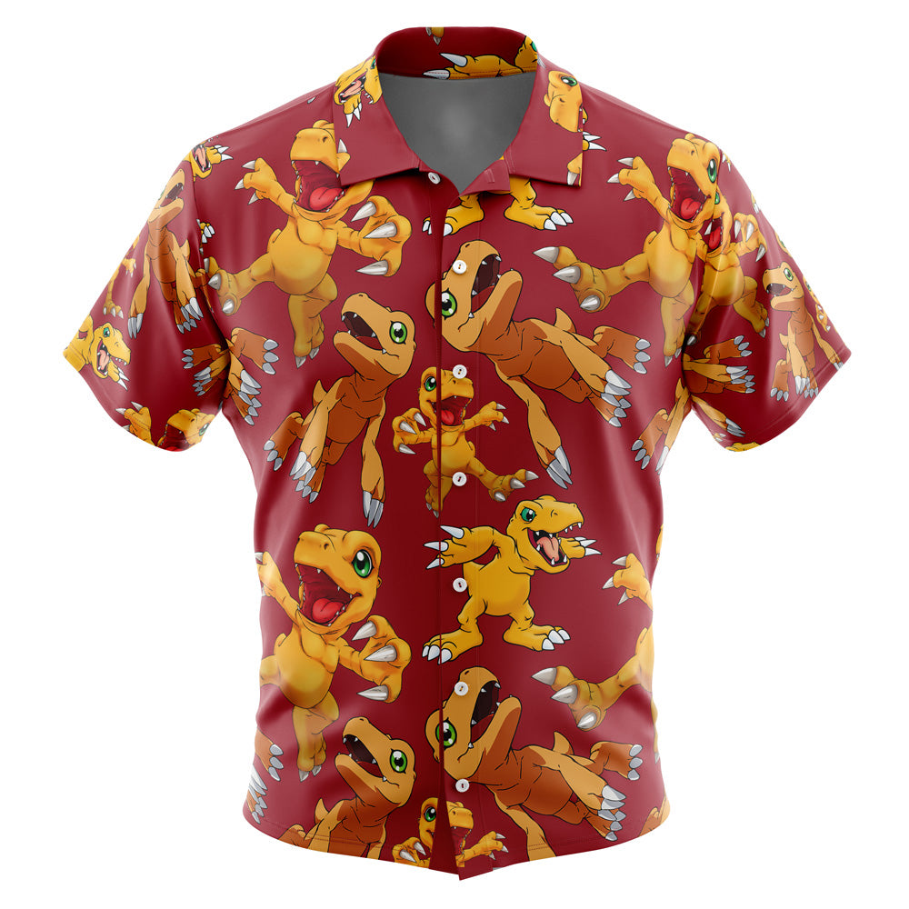 Agumon Digimon Button Up Hawaiian Shirt