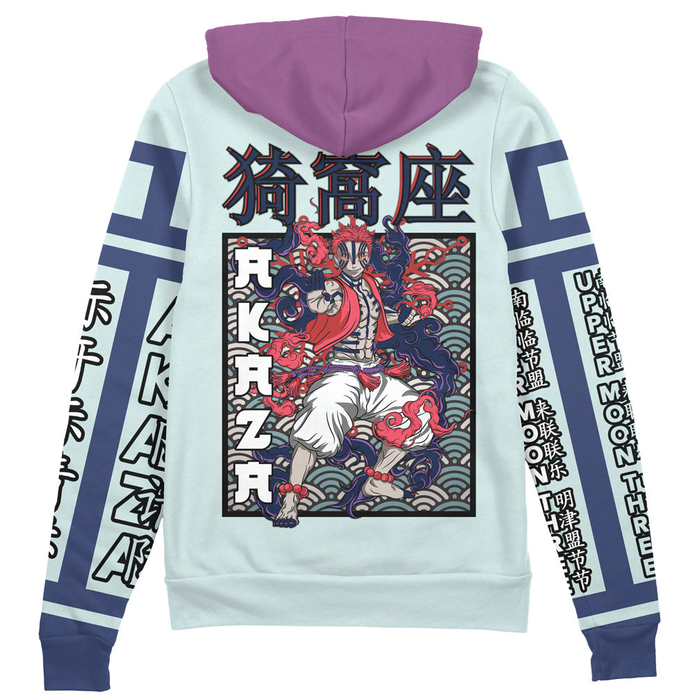 Akaza Demon Slayer Streetwear Zip Hoodie Jacket