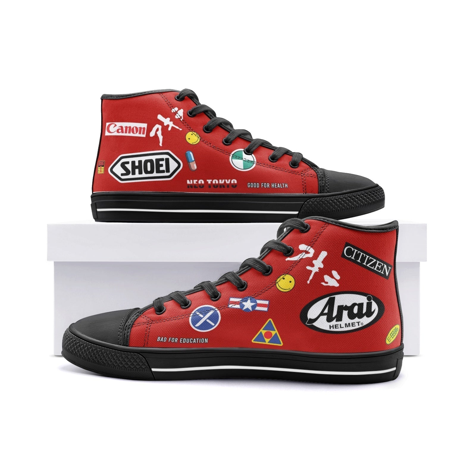 Akira Kaneda Bike Classic High Top Canvas Shoes