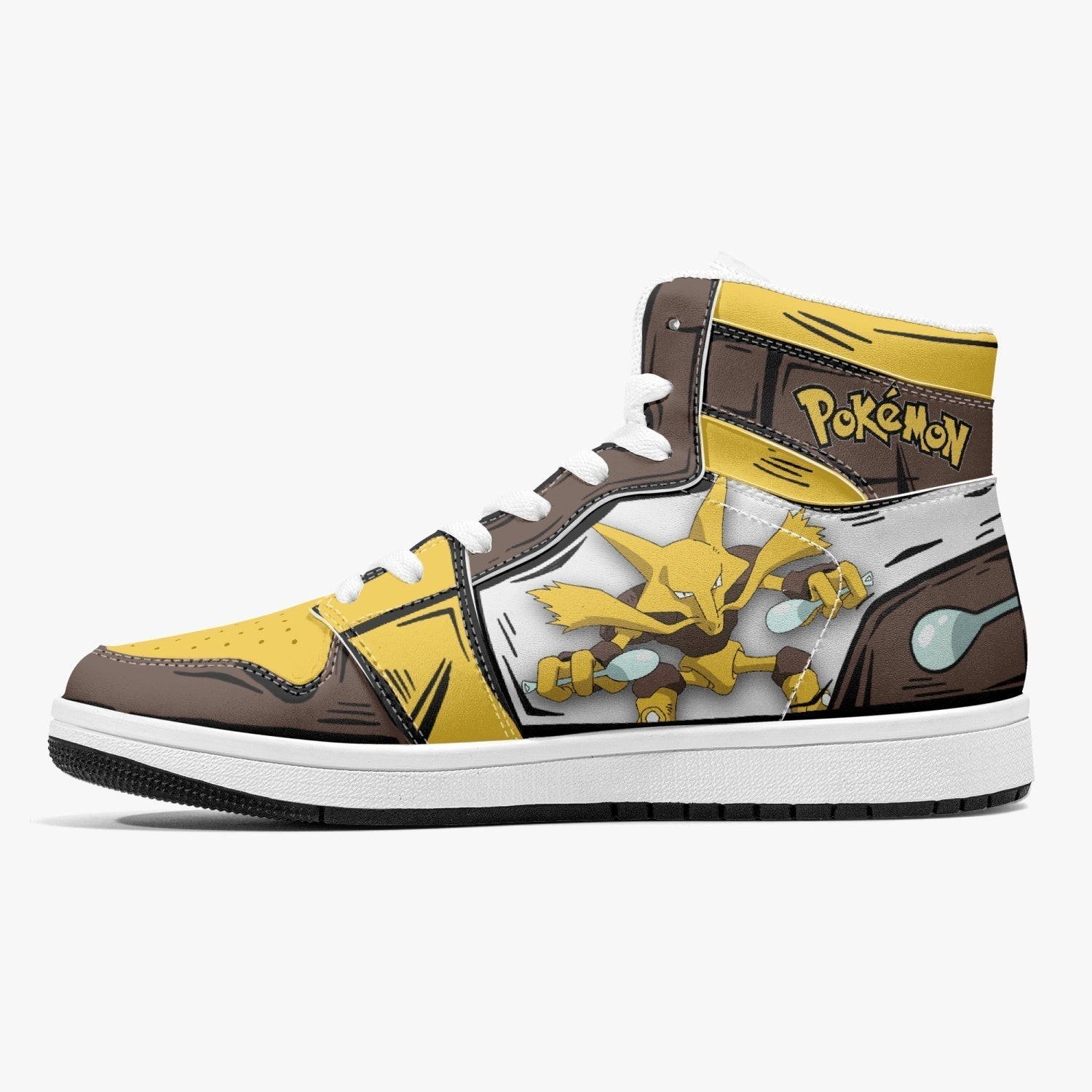 Alakazam Pokemon Mid 1 Basketball Shoes