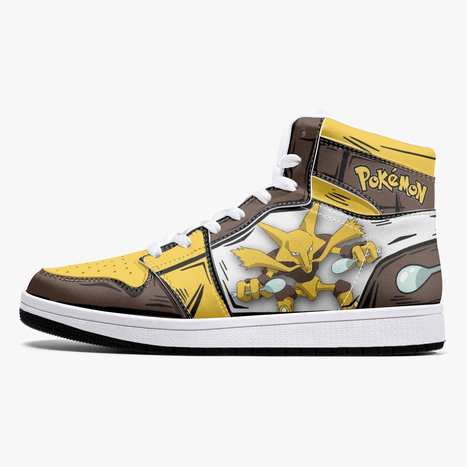 Alakazam Pokemon Mid 1 Basketball Shoes