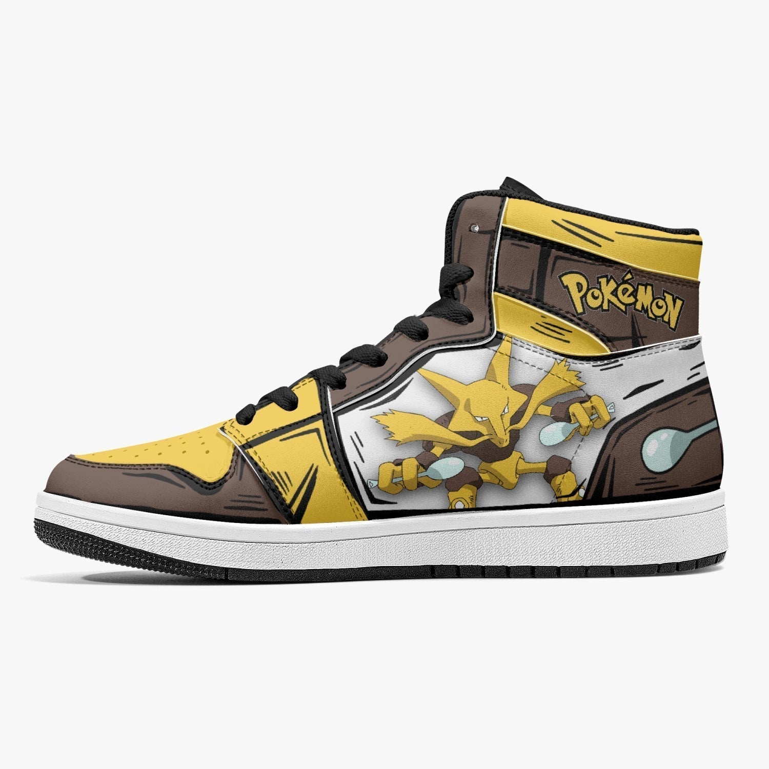 Alakazam Pokemon Mid 1 Basketball Shoes