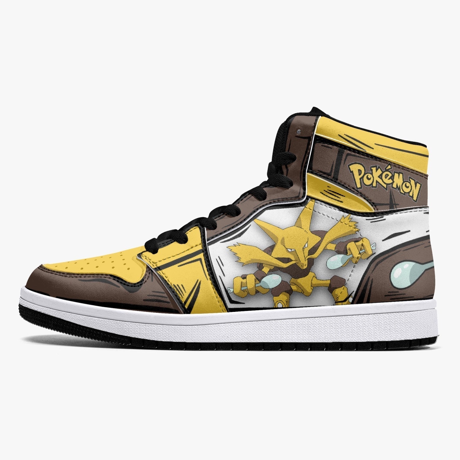 Alakazam Pokemon Mid 1 Basketball Shoes