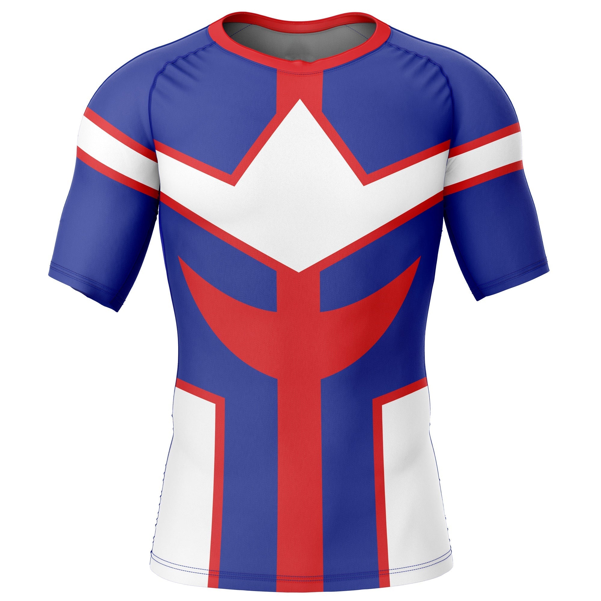 All Might My Hero Academia Short Sleeve Rash Guard Compression Shirt