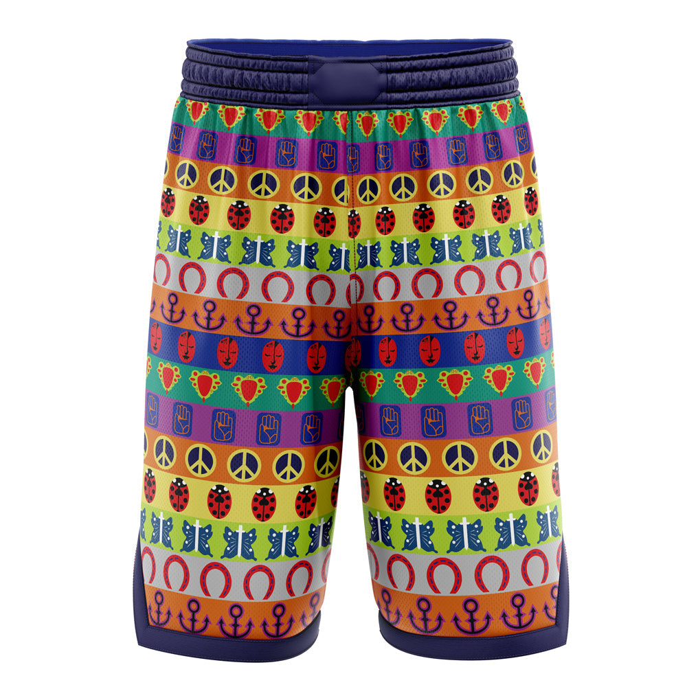 All Symbols Pattern Jojo's Bizarre Adventure Basketball Shorts