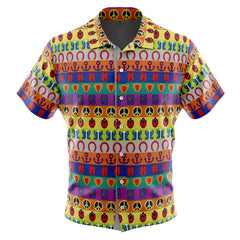 All Symbols Pattern Jojo's Bizarre Adventure Button Up Hawaiian Shirt