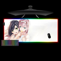 Anime Girls Lollipop Design M-XXL Size RGB Gaming Mouse Pad, Computer Desk Mat