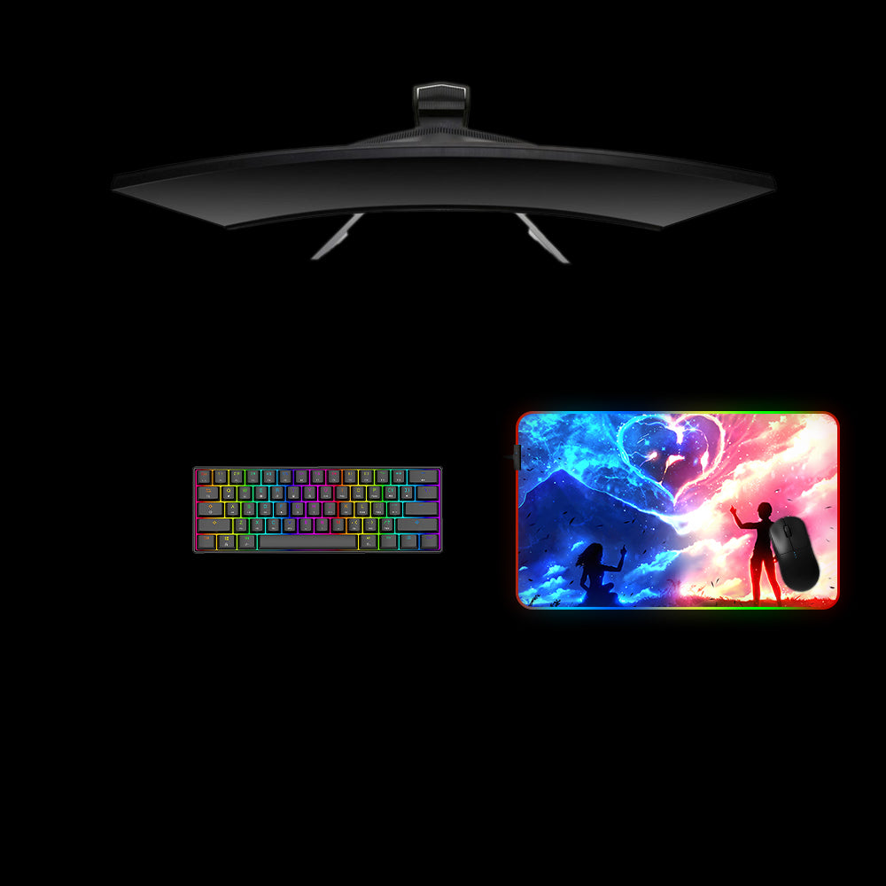 Anime Love Design M-XXL Size RGB Gaming Mouse Pad, Computer Desk Mat