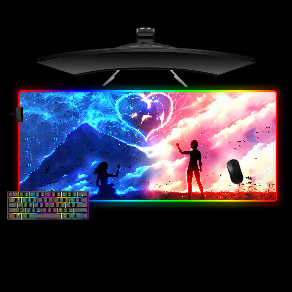 Anime Love Design M-XXL Size RGB Gaming Mouse Pad, Computer Desk Mat