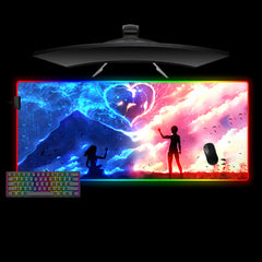 Anime Love Design M-XXL Size RGB Gaming Mouse Pad, Computer Desk Mat