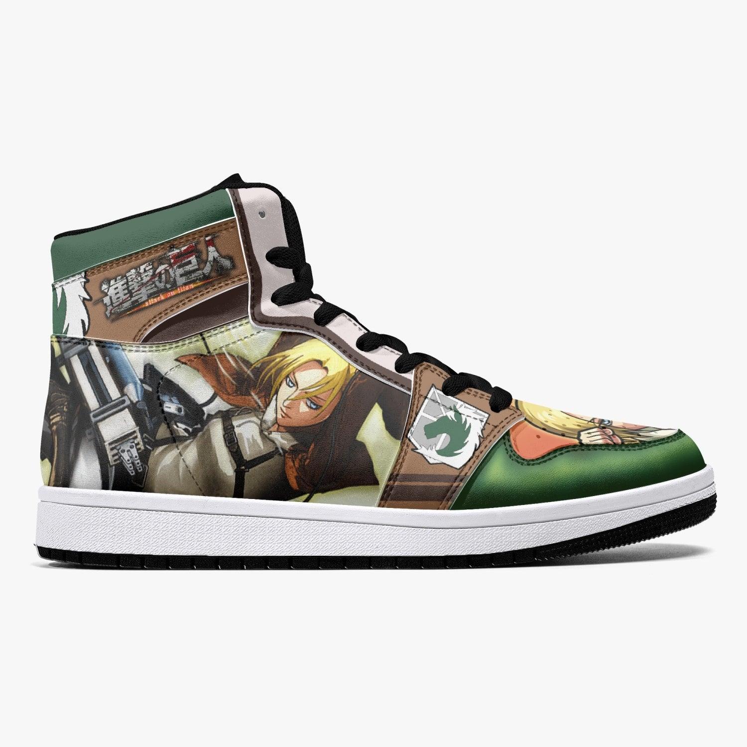 Annie Leonhart Military Police Shingeki no Kyojin Mid 1 Basketball Shoes for Kids