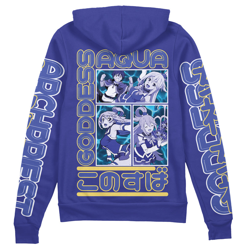 Aqua Konosuba Streetwear Zip Hoodie Jacket