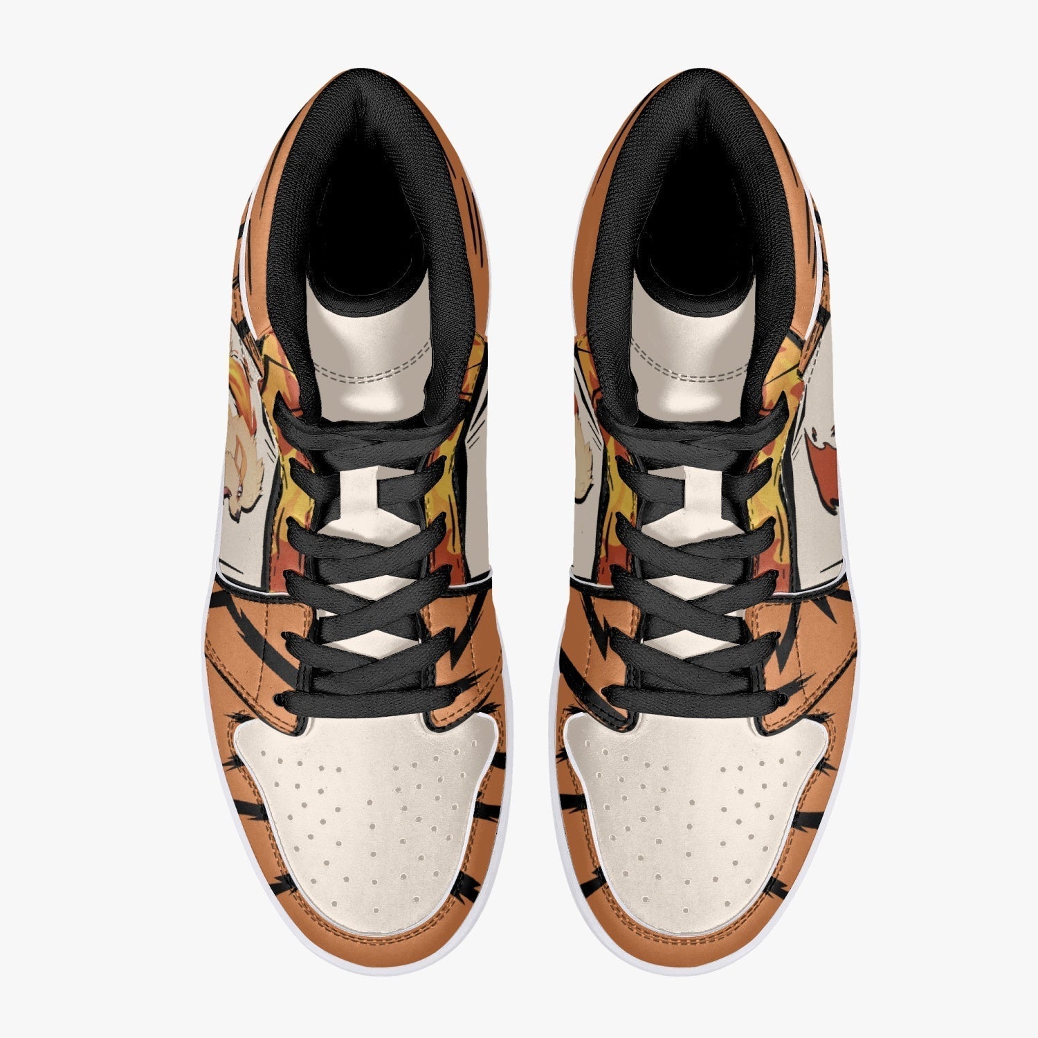 Arcanine Pokemon Mid 1 Basketball Shoes