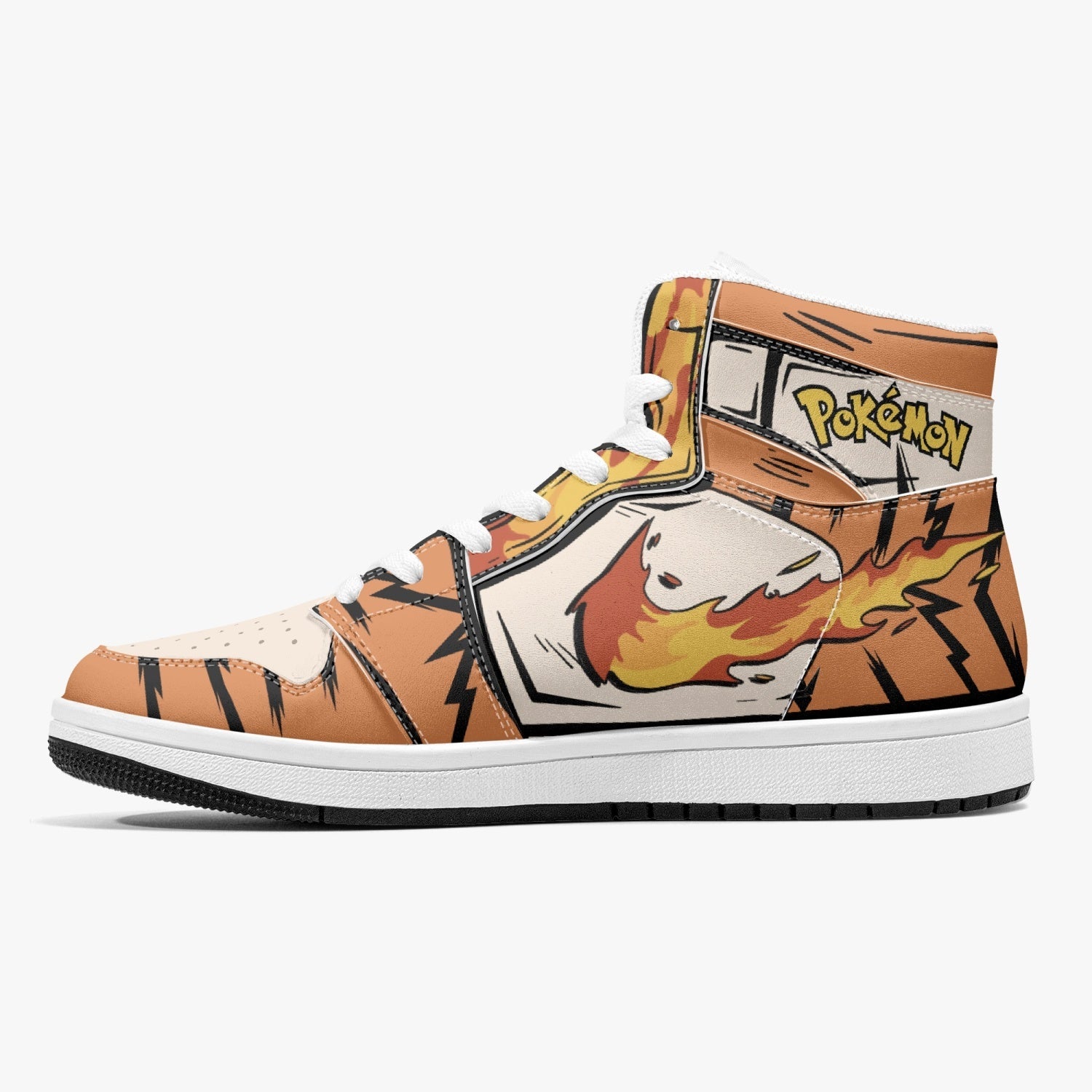 Arcanine Pokemon Mid 1 Basketball Shoes