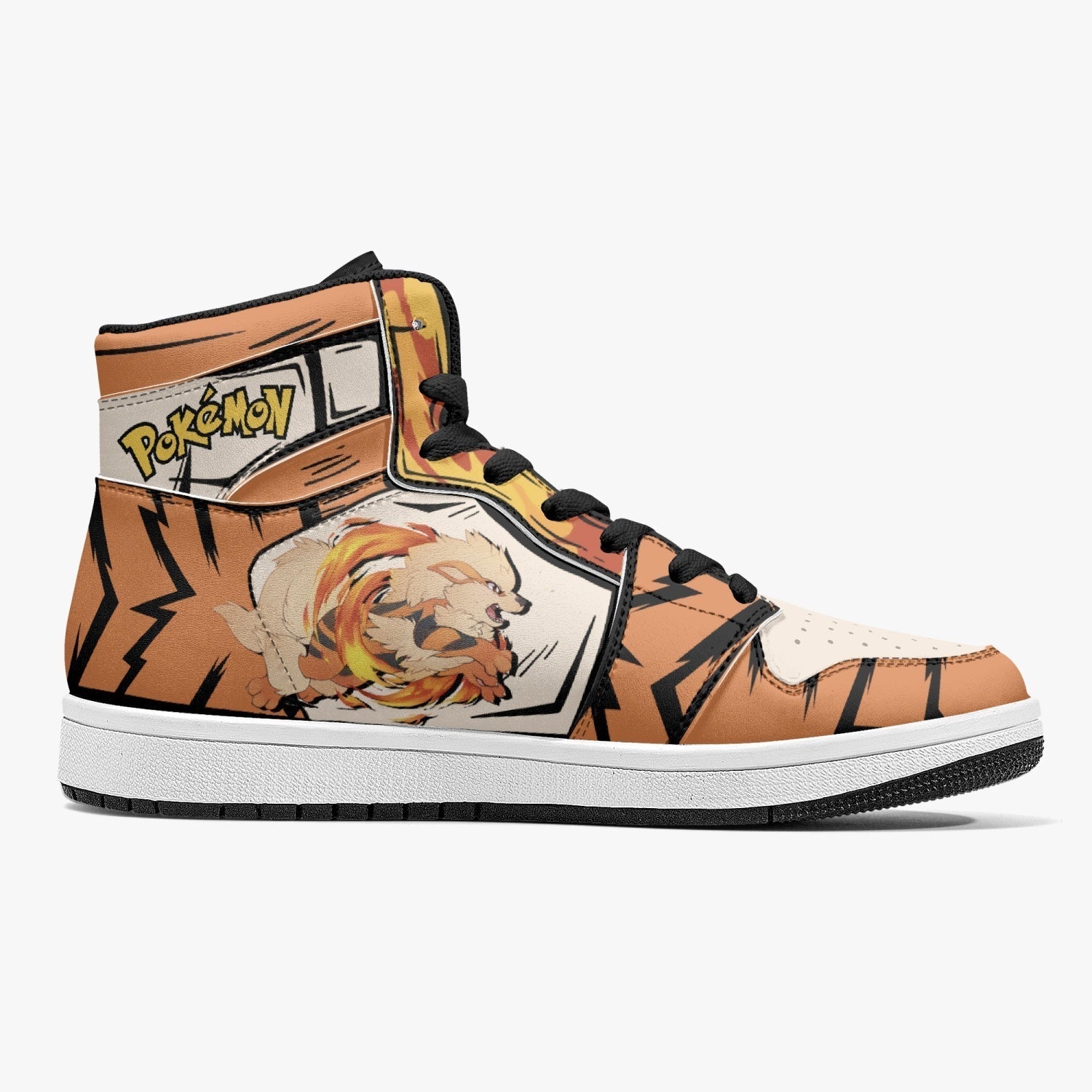 Arcanine Pokemon Mid 1 Basketball Shoes