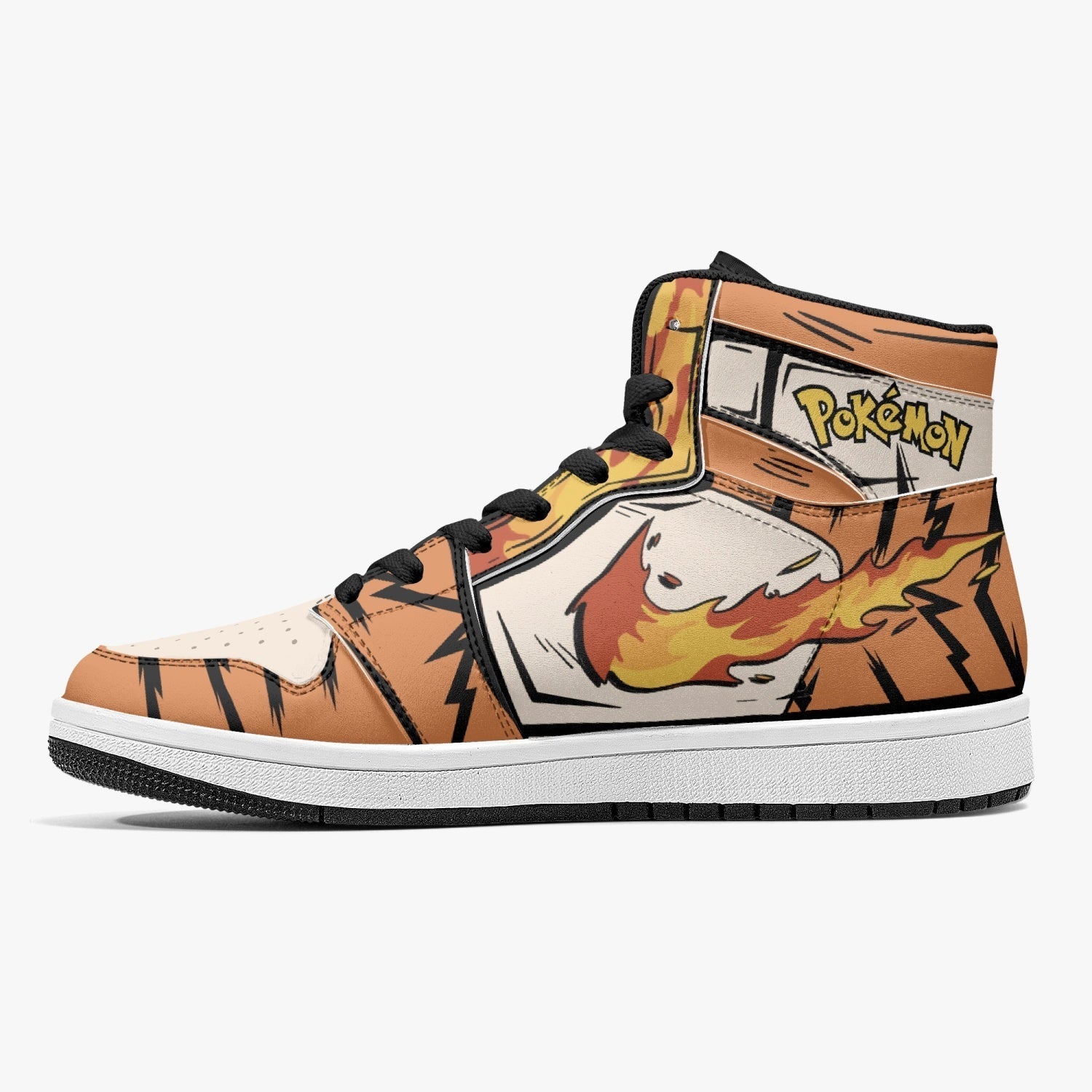 Arcanine Pokemon Mid 1 Basketball Shoes