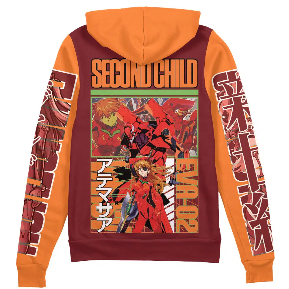 Asuka Langley Sohryu x Eva 02 Eva Streetwear Zip Hoodie Jacket