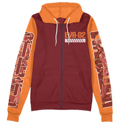Asuka Langley Sohryu x Eva 02 Eva Streetwear Zip Hoodie Jacket