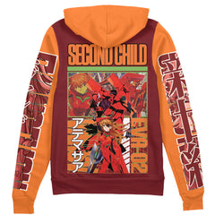 Asuka Langley Sohryu x Eva 02 Neon Genesis Evangelion" Streetwear Zip Hoodie Jacket