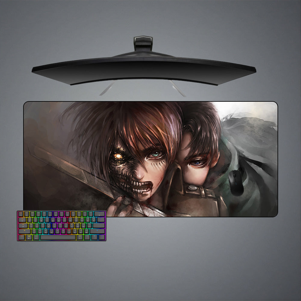 Attack on Titan Eren, Levi Design M-XXL Size Gaming Mouse Pad, Computer Desk Mat