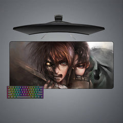 Attack on Titan Eren, Levi Design M-XXL Size Gaming Mouse Pad, Computer Desk Mat