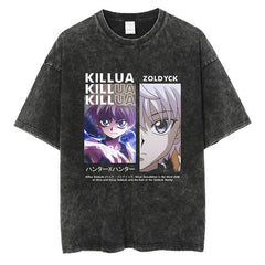 Nysekai "Killua Zoldyck" Hunter x Hunter Vintage Washed Oversized T-Shirt