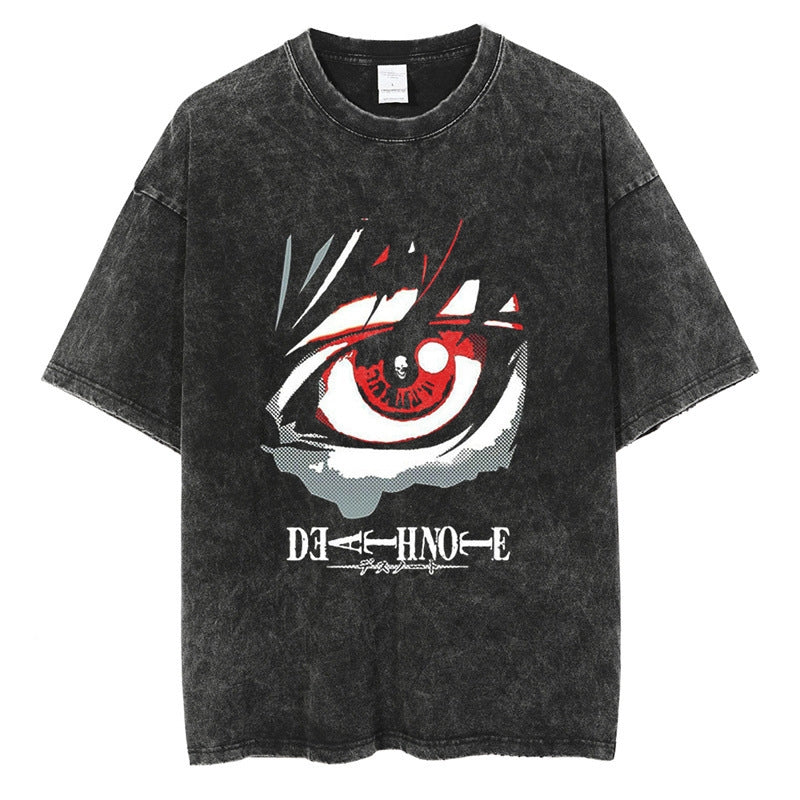 Nysekai "Eye of Kira" Death Note Vintage Washed Oversized T-Shirt