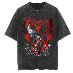 Nysekai "Asta" Black Clover Vintage Washed Oversized T-Shirt