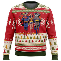 Batman Superman Wonder woman Ugly Christmas Sweater