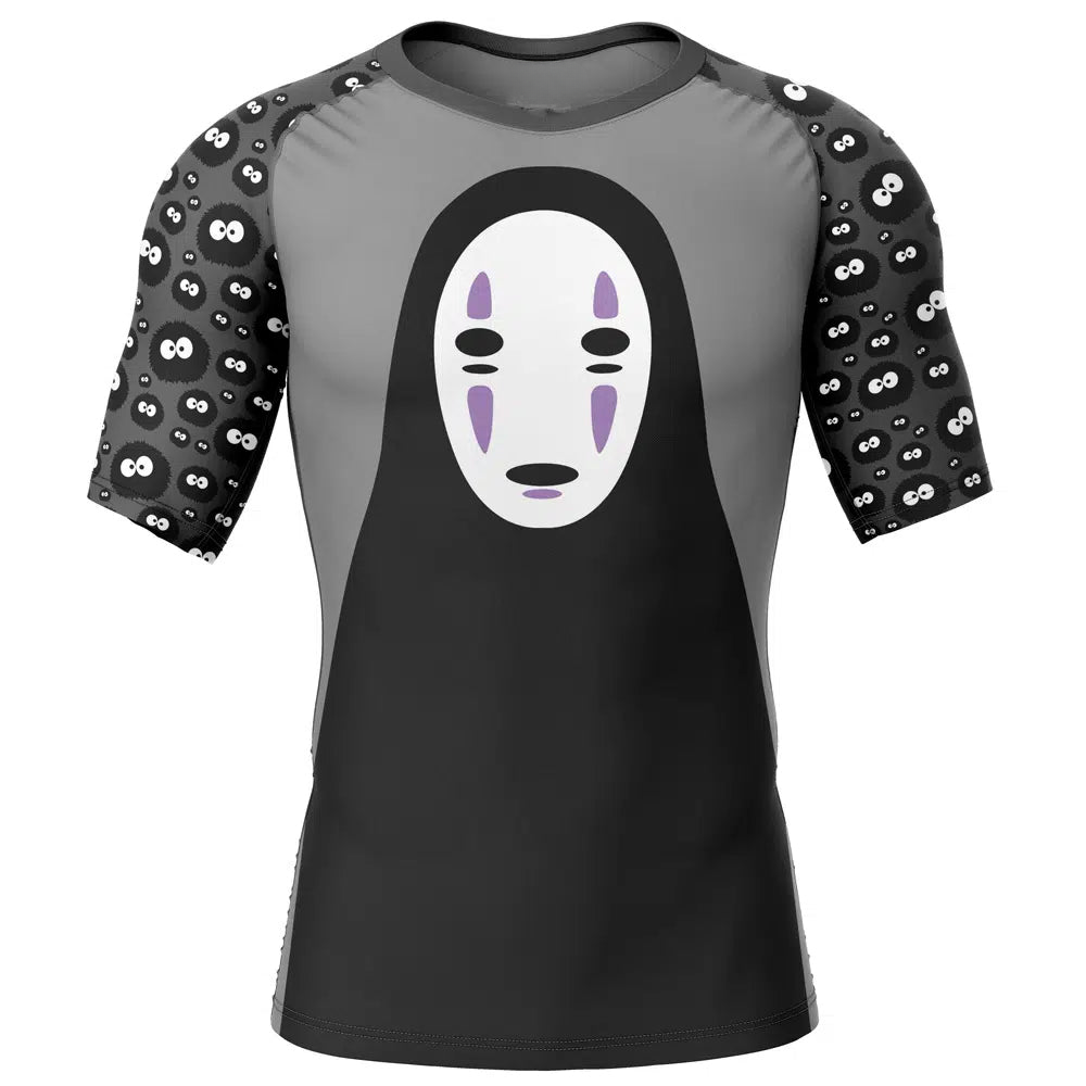 No Face Spirited Away Studio Ghibli Short Sleeve Rash Guard Compression Shirt