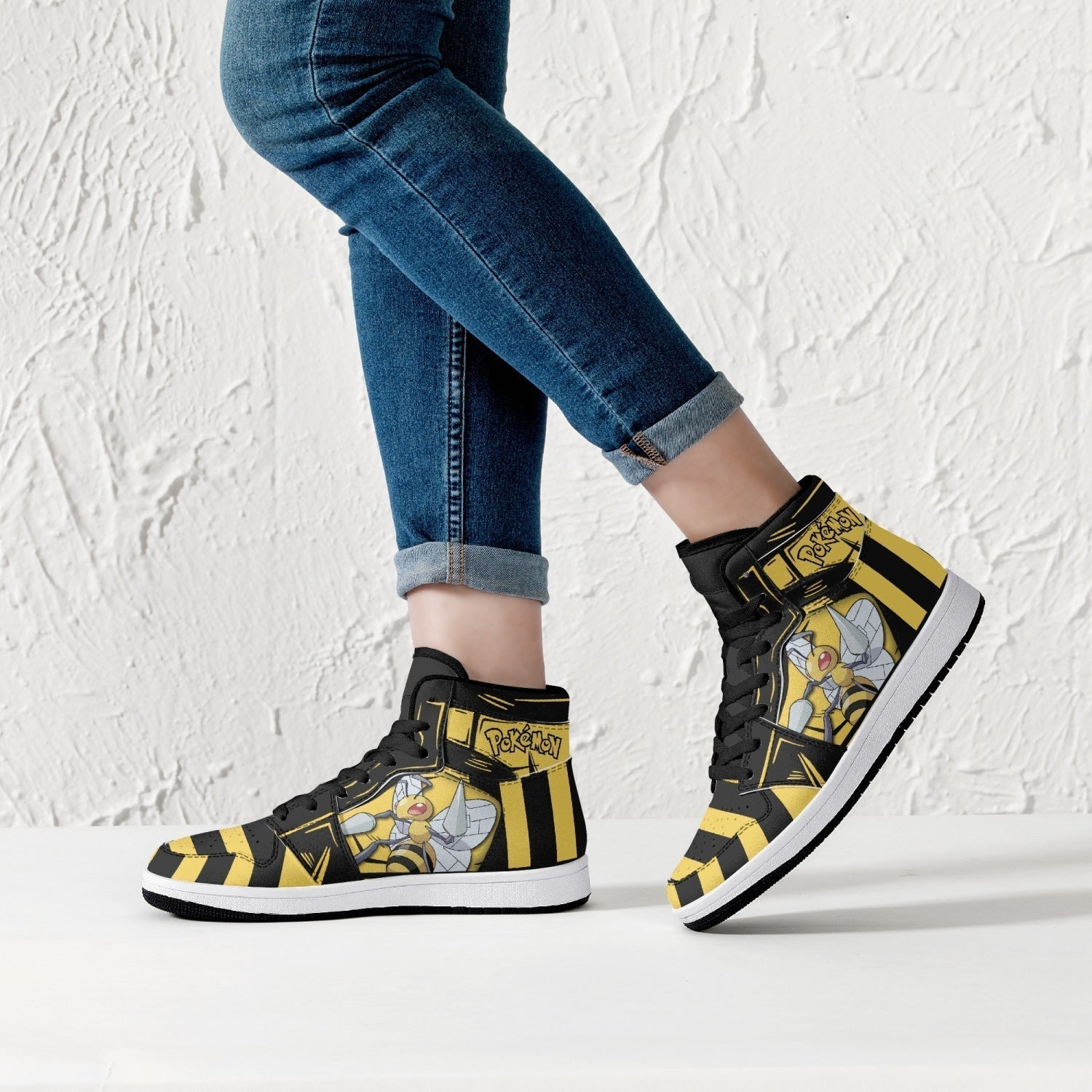 Beedrill Pokemon Mid 1 Basketball Shoes