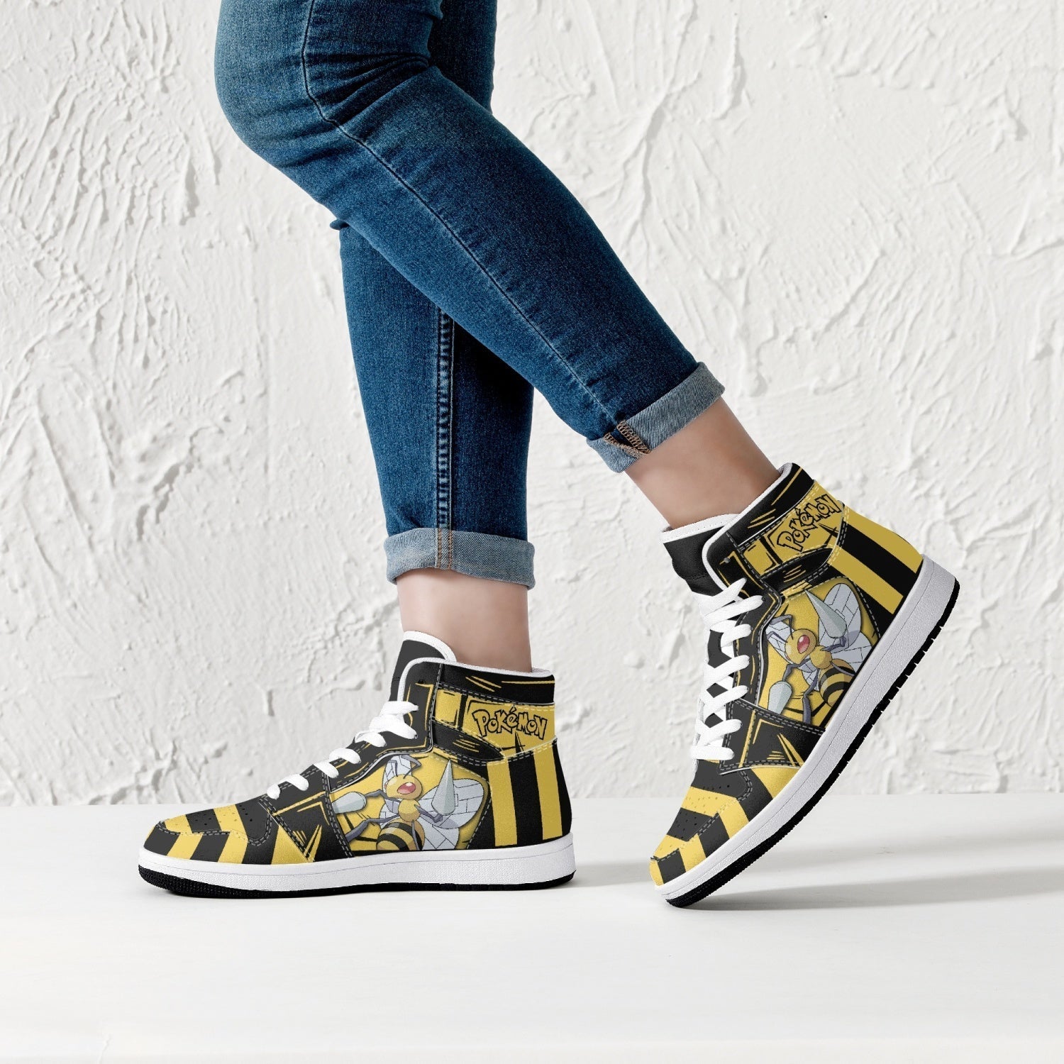 Beedrill Pokemon Mid 1 Basketball Shoes