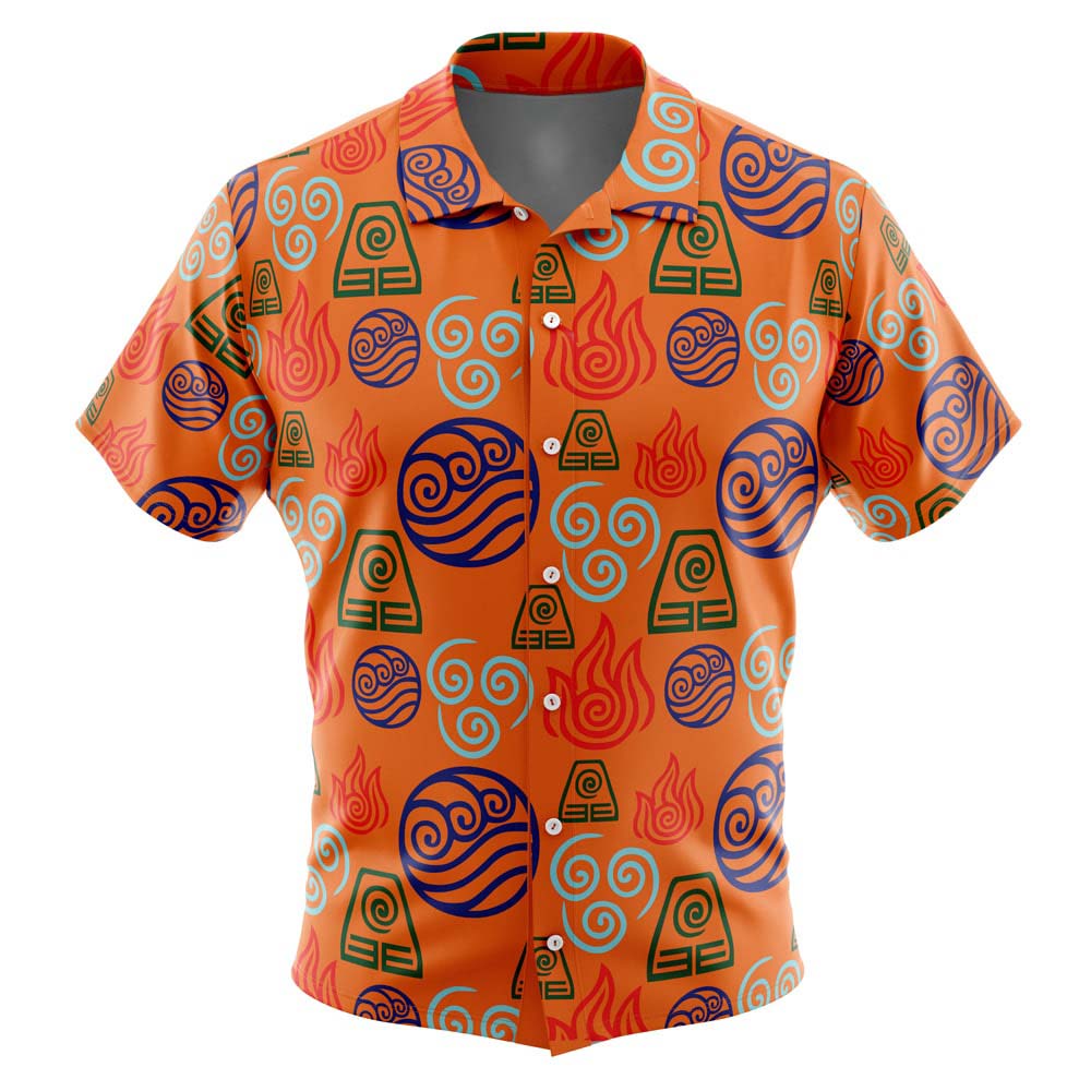 Bending Elements Avatar Button Up Hawaiian Shirt