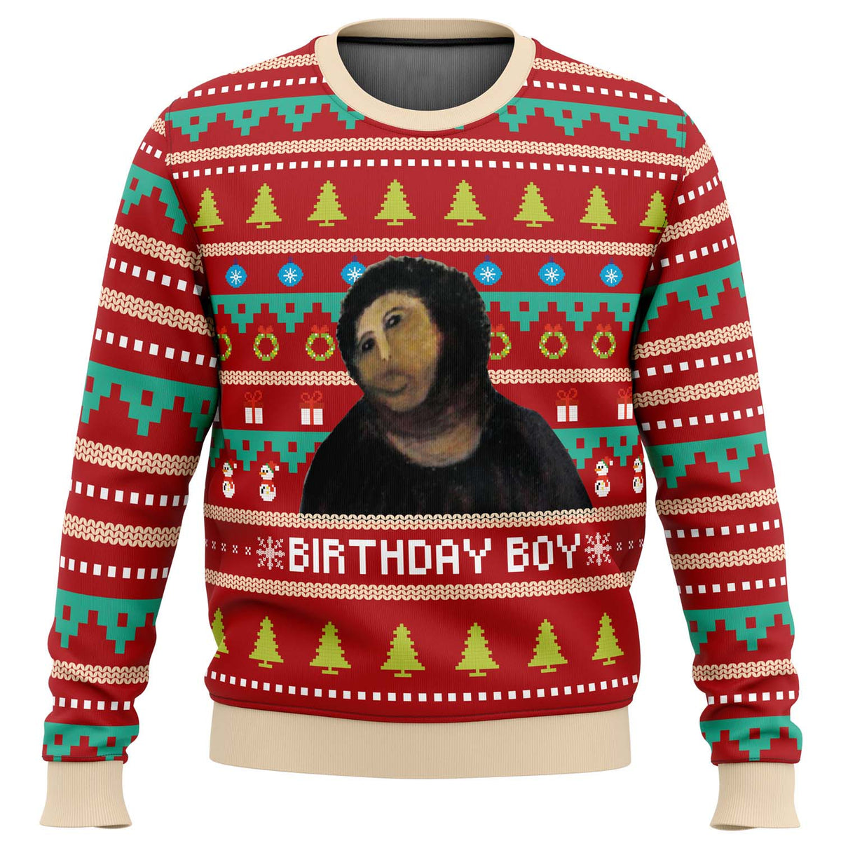 Birthday Boy Potato Jesus Ugly Christmas Sweater