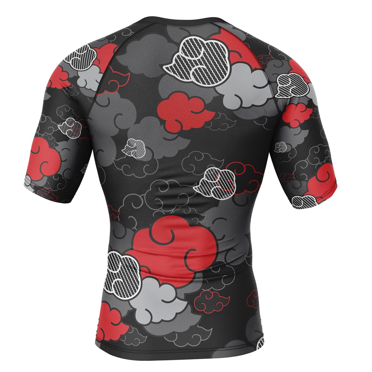 Black Aloha Akatsuki Naruto Short Sleeve Rash Guard Compression Shirt