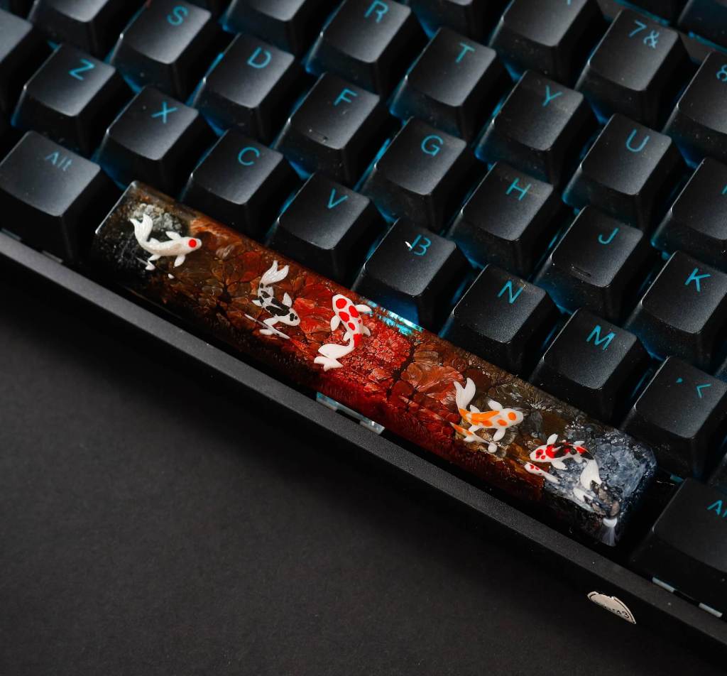 Nysekai "Black and Red Koi'' Spacebar Keycap