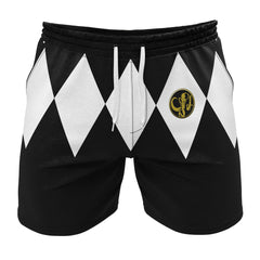 Black Ranger Mighty Morphin Power Rangers Gym Shorts