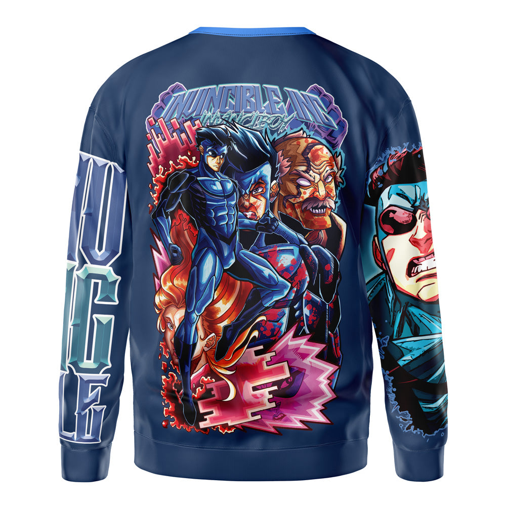 Invincible Blue Invincible Streetwear Sweatshirt