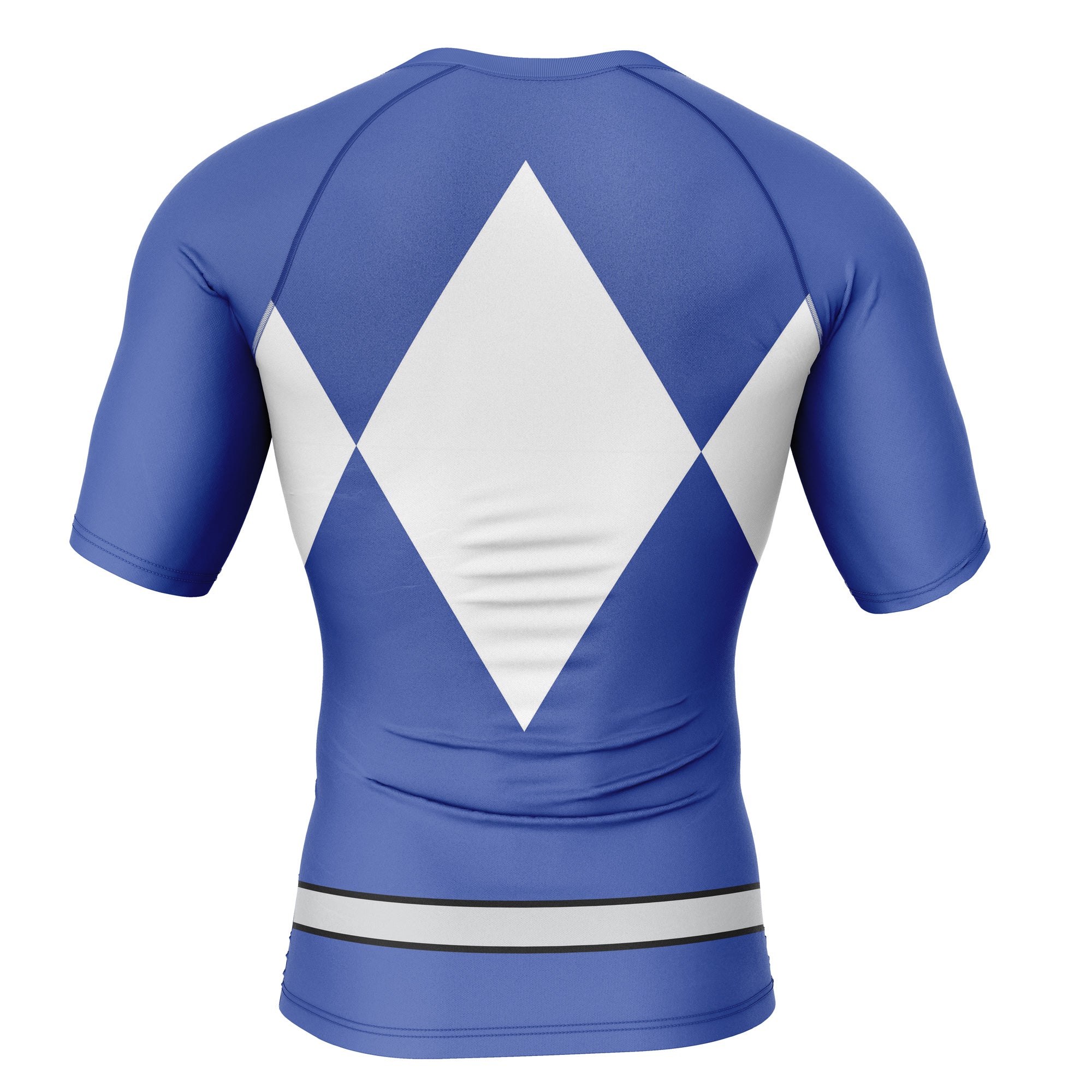 Blue Ranger Mighty Morphin Power Rangers Short Sleeve Rash Guard Compression Shirt