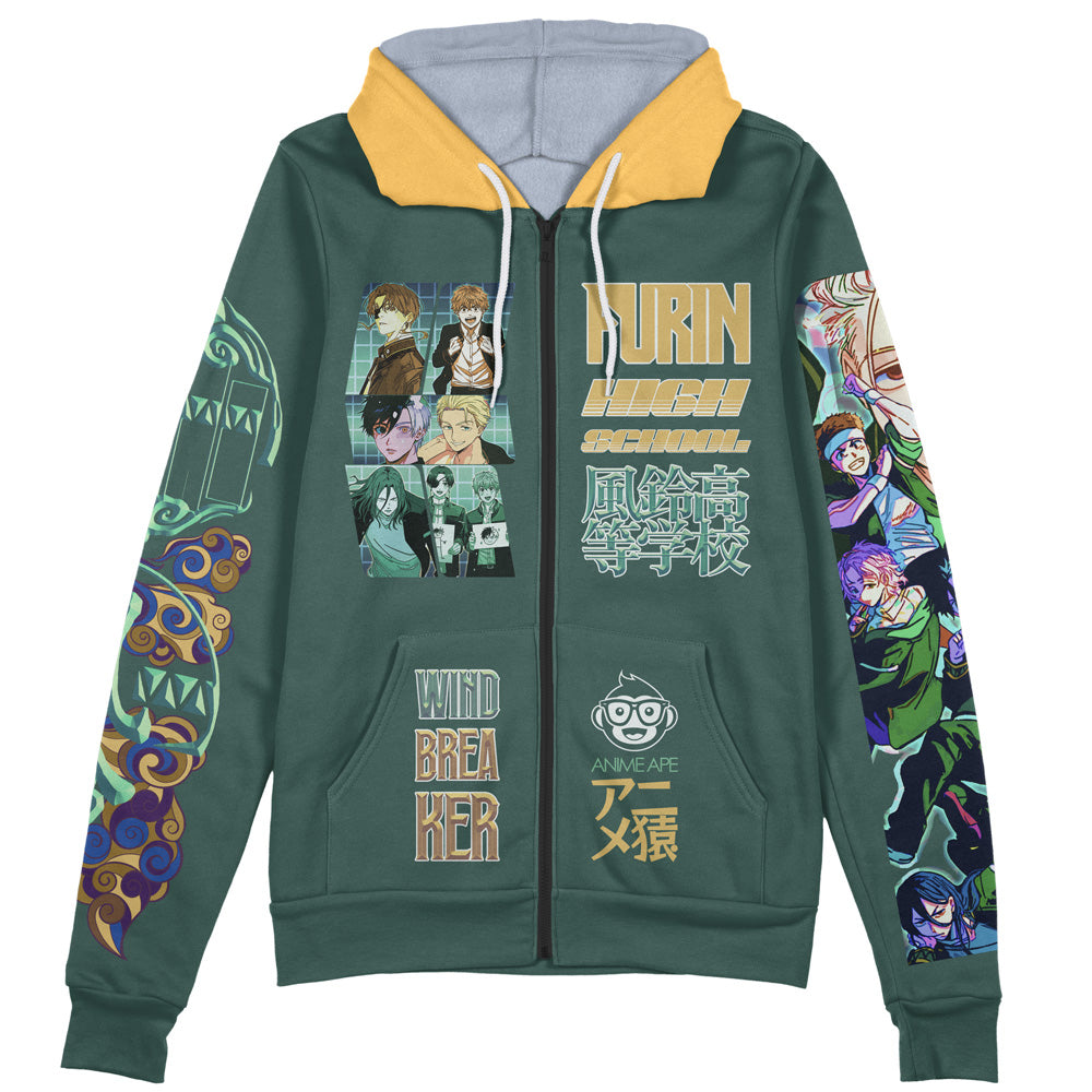 Bofurin Wind Breaker Streetwear Zip Hoodie Jacket