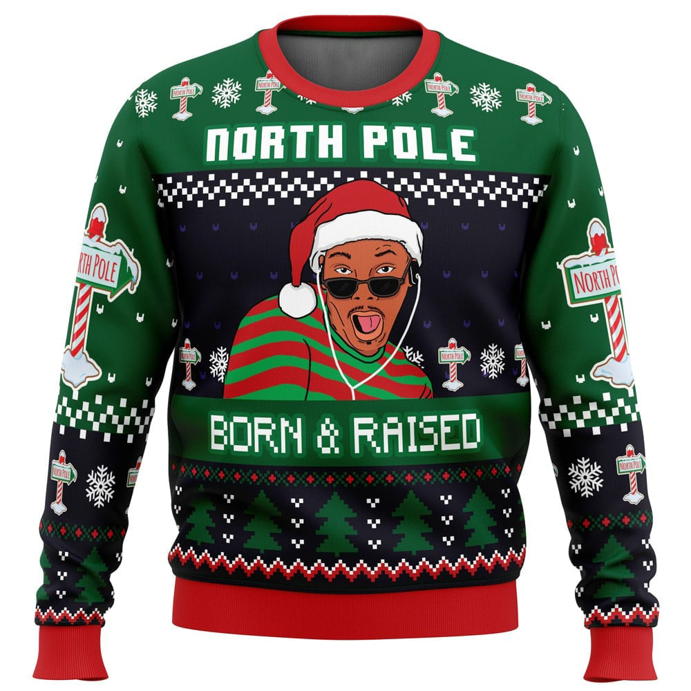 Born and Raised Fresh Prince of Bel-Air Ugly Christmas Sweater