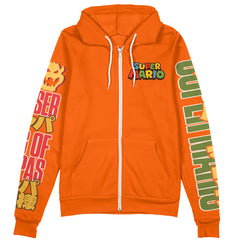 Bowser Mario Bros Streetwear Zip Hoodie Jacket