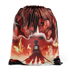 Burning Attack on Titan Drawstring Bag