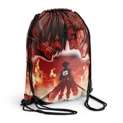 Burning Attack on Titan Drawstring Bag