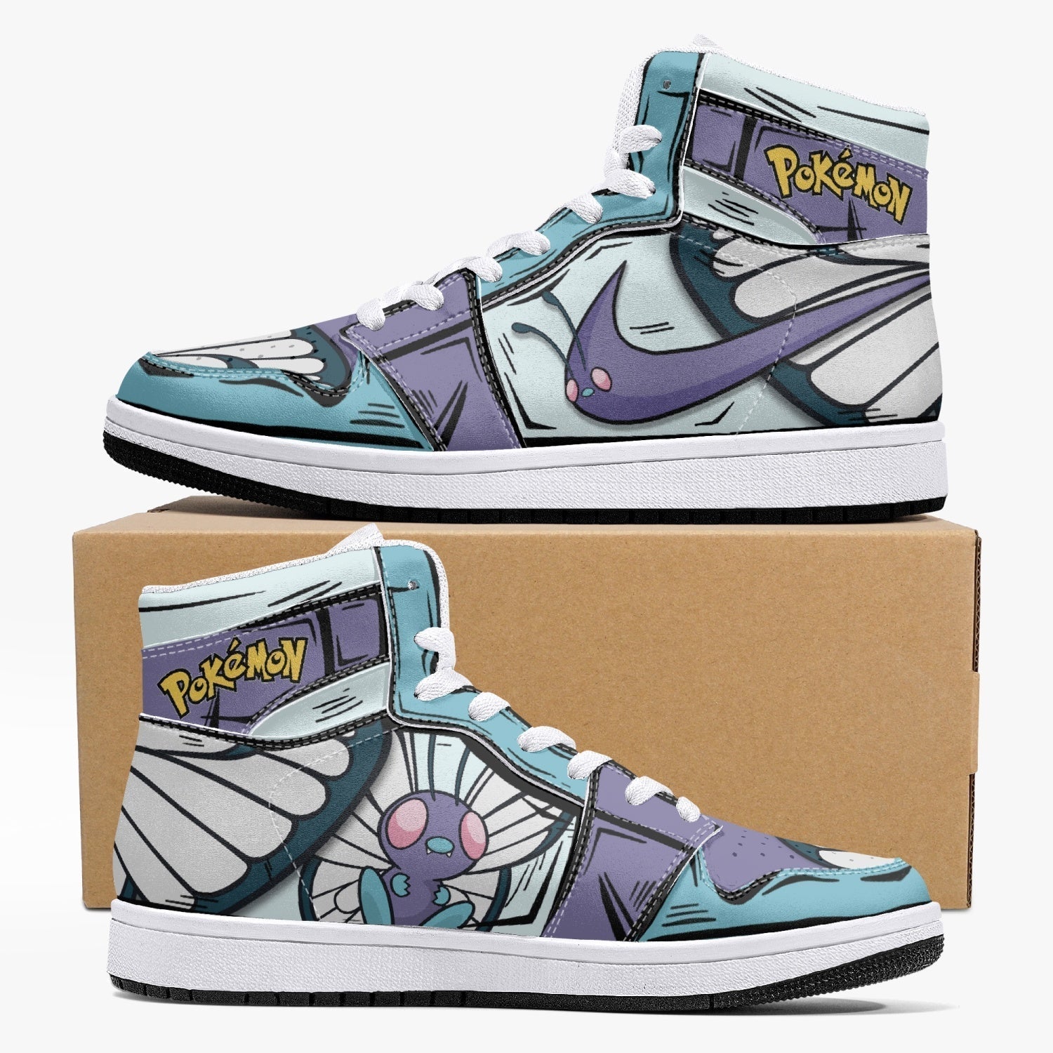 Butterfree Pokemon Mid 1 Basketball Shoes